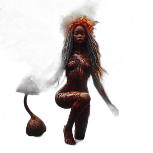 hair, creature, animal, concept art, fantasy art, 3d render, pixel art, fire transparent PNG cut-out