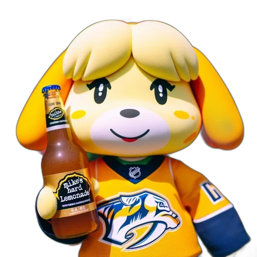 animal, bottle, cartoon, crossing, character, isabelle, holds, mike transparent PNG cut-out