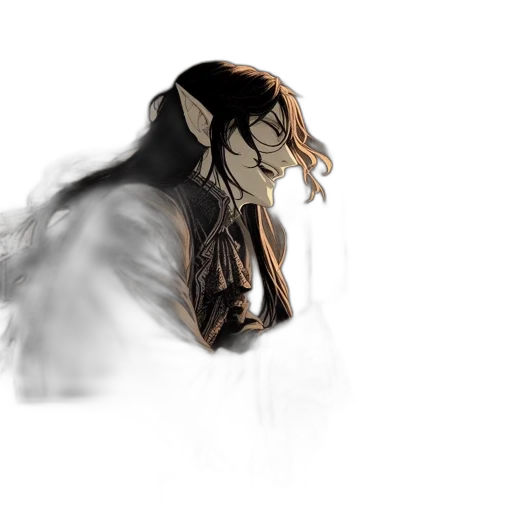 mask, hair, face, creature, photorealistic, concept art, 3d render, anime transparent PNG cut-out