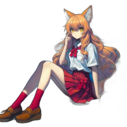 dress, staff, animal, creature, anime, pixel art, concept art, 3d render transparent PNG cut-out
