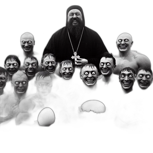 mask, face, staff, concept art, 3d render, underwater, monochrome, art transparent PNG cut-out