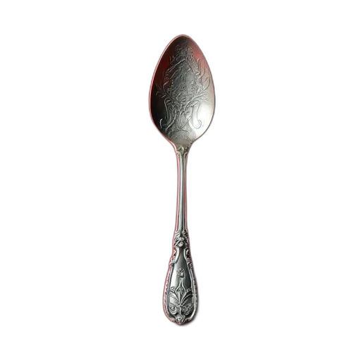 food, staff, weapon, jewelry, photorealistic, 3d render, silver, spoon transparent PNG cut-out
