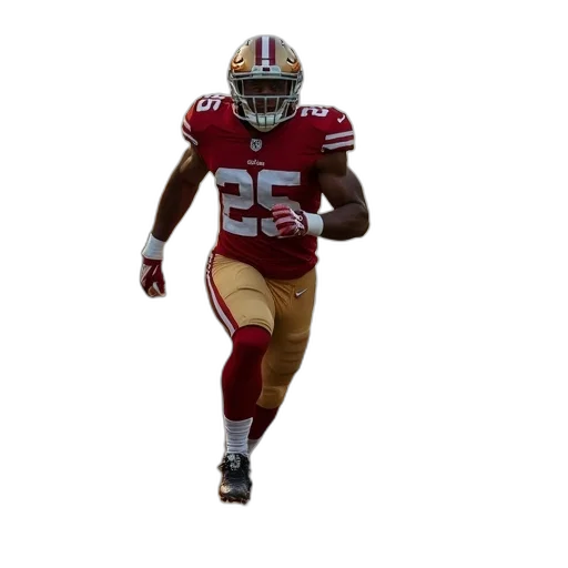 49ers, football, player, running transparent PNG cut-out