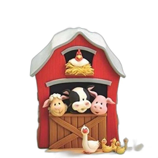 furniture, 3d render, concept art, book, cover, red, barn, farm transparent PNG cut-out