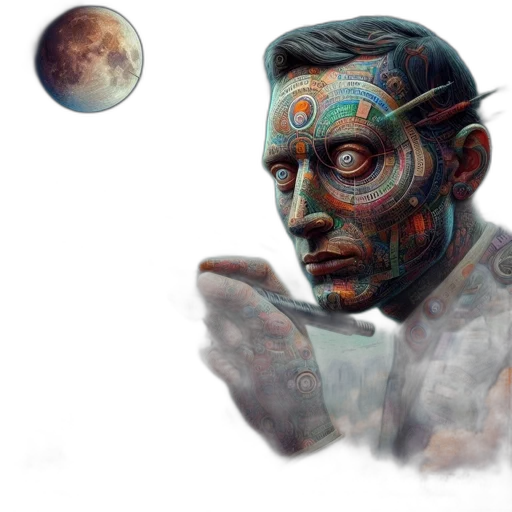 robot, mask, face, creature, concept art, comic book art, fantasy art, photorealistic transparent PNG cut-out