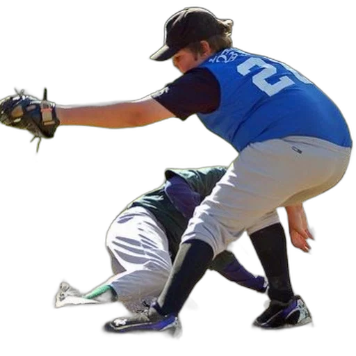 baseball, player, blue, jersey, number, tags, another, out transparent PNG cut-out
