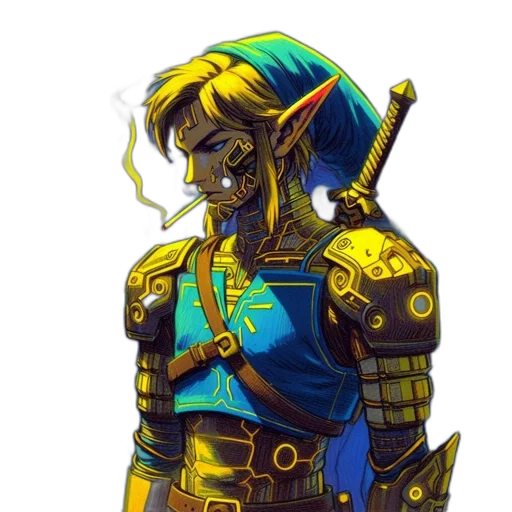 staff, sword, mask, concept art, fantasy art, pixel art, cyberpunk, golden transparent PNG cut-out