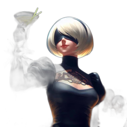 mask, dress, robot, face, concept art, fantasy art, comic book art, 3d render transparent PNG cut-out