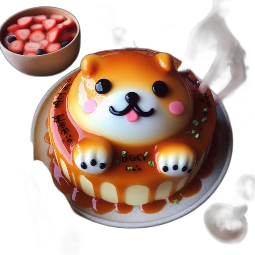 food, 3d render, photorealistic, beautifully, crafted, golden-brown, bear, dessert transparent PNG cut-out