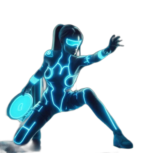 robot, staff, jacket, weapon, concept art, 3d render, anime, vaporwave transparent PNG cut-out