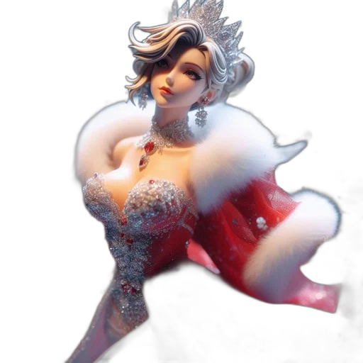 dress, crown, jewelry, 3d render, concept art, fantasy art, photorealistic, snow transparent PNG cut-out