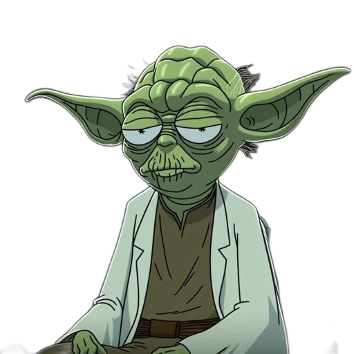 staff, mask, concept art, cartoon, comic book art, anime, green, yoda transparent PNG cut-out