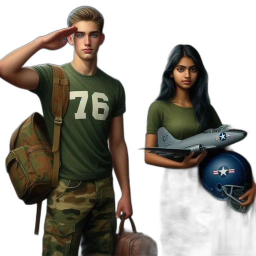 concept art, 3d render, comic book art, photorealistic, outer space, two, individuals, one transparent PNG cut-out