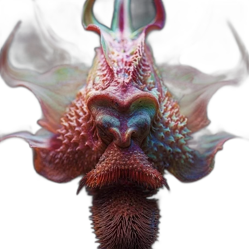 dragon, mask, creature, animal, concept art, 3d render, fantasy art, photorealistic transparent PNG cut-out