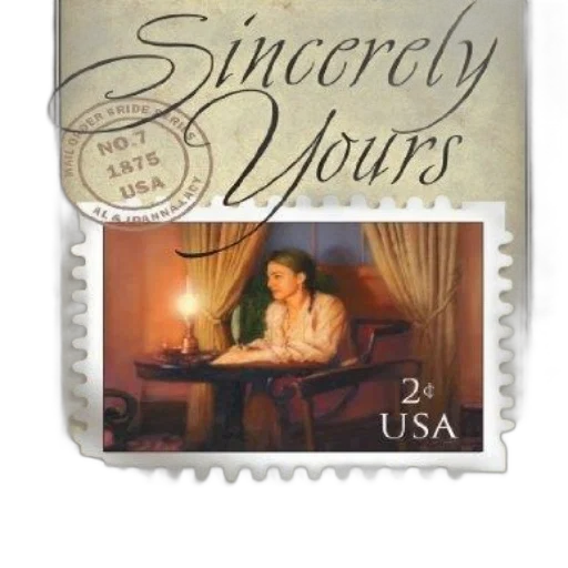 sincerely, yours, joanna, lacy, featuring, vintage, stamp, design transparent PNG cut-out