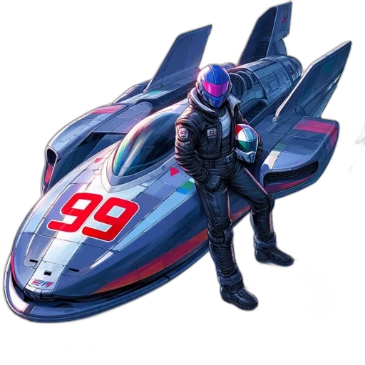jacket, car, concept art, 3d render, cyberpunk, vaporwave, futuristic, racecar transparent PNG cut-out