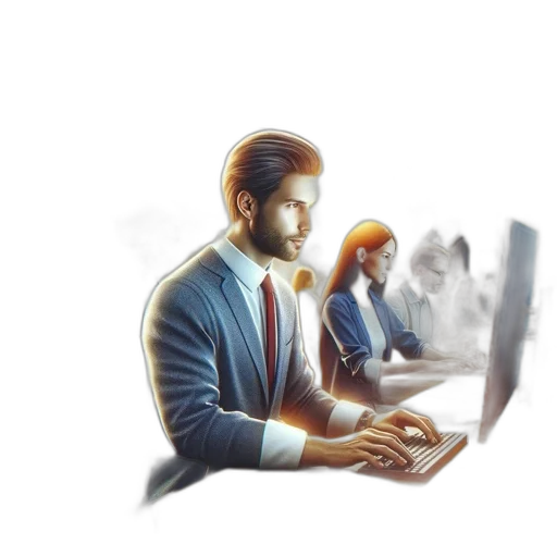 staff, jacket, face, robot, concept art, pixel art, photorealistic, 3d render transparent PNG cut-out