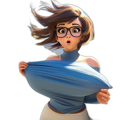 dress, staff, hair, weapon, concept art, cartoon, anime, 3d render transparent PNG cut-out