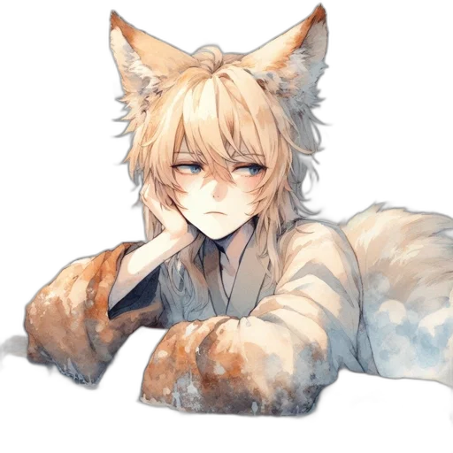 staff, animal, creature, mask, watercolor, anime, fantasy art, pixel art transparent PNG cut-out