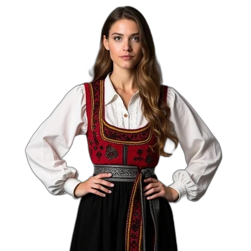 dress, jacket, face, staff, woman, wearing, traditional, scandinavian transparent PNG cut-out