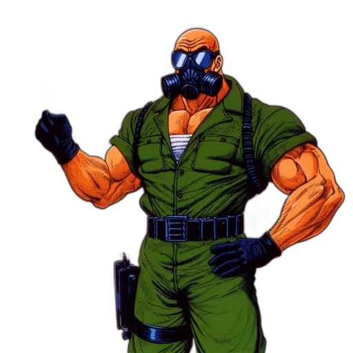 mask, jacket, robot, weapon, concept art, comic book art, pixel art, cartoon transparent PNG cut-out
