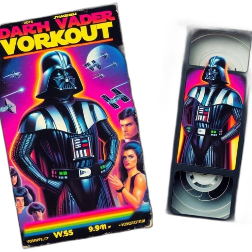 dark, mock, vhs, tape, cover, features, darth, vader transparent PNG cut-out