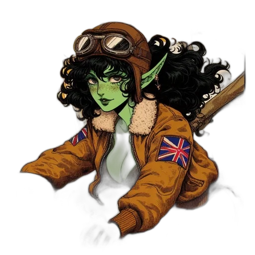 concept art, comic book art, fantasy art, cartoon, green, elven, woman, brown transparent PNG cut-out