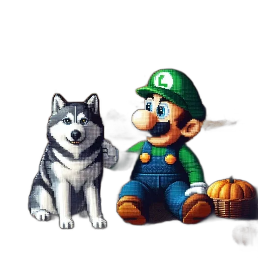 animal, creature, mask, pixel art, concept art, watercolor, 3d render, monochrome transparent PNG cut-out