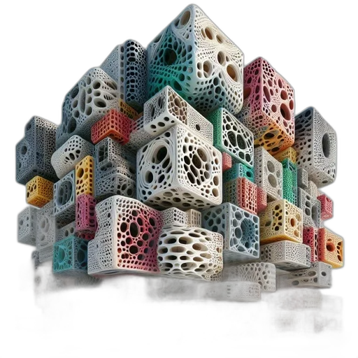 building, jewelry, 3d render, concept art, colorful, chaotic, yet, harmonious transparent PNG cut-out