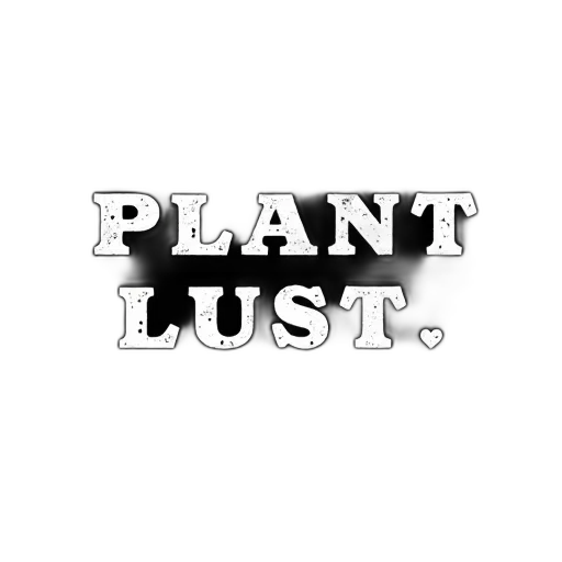 black, square, white, text, reads, plant, lust, small transparent PNG cut-out