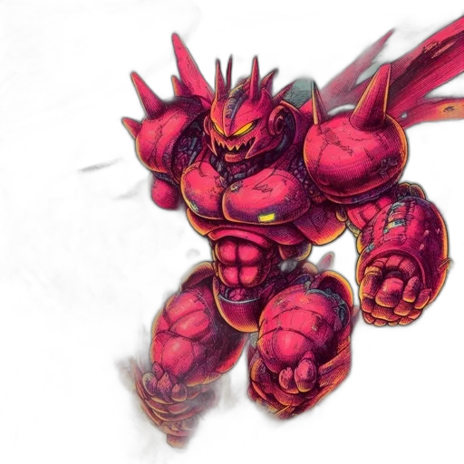 dragon, robot, weapon, concept art, fantasy art, comic book art, pixel art, red transparent PNG cut-out