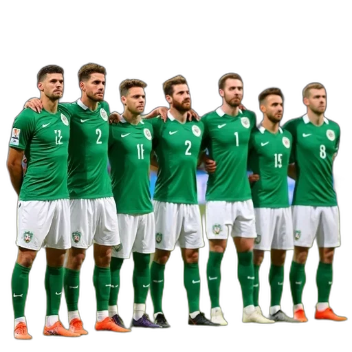 ireland, team, line, during transparent PNG cut-out