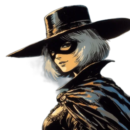 hat, mask, jacket, face, comic book art, concept art, cartoon, fantasy art transparent PNG cut-out