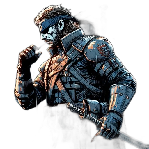 comic book art, concept art, fantasy art, pixel art, blue, warrior, intricate, armor transparent PNG cut-out