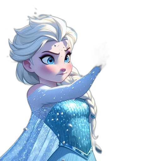 dress, staff, concept art, fantasy art, cartoon, pixel art, snow, blue transparent PNG cut-out