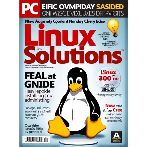 cover, magazine, features, title, linux, solutions, red, white transparent PNG cut-out