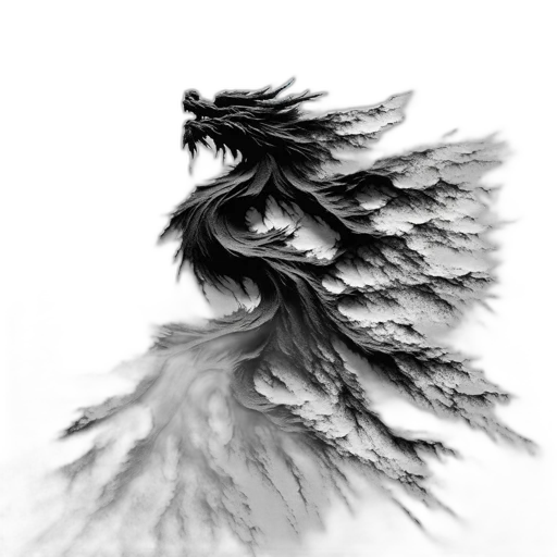 dragon, hair, dress, creature, fantasy art, concept art, photorealistic, pencil sketch transparent PNG cut-out