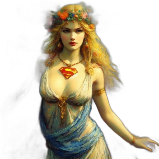 dress, crown, jewelry, fantasy art, concept art, oil painting, photorealistic, blue transparent PNG cut-out