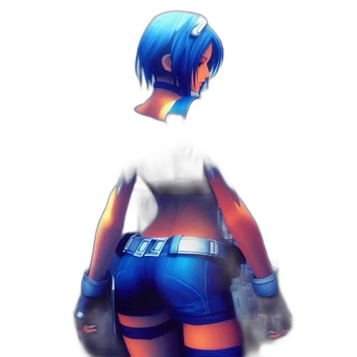 robot, jacket, weapon, dress, concept art, 3d render, pixel art, cyberpunk transparent PNG cut-out