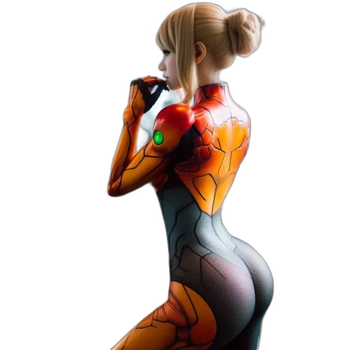 robot, dress, concept art, cyberpunk, 3d render, comic book art, woman, wearing transparent PNG cut-out