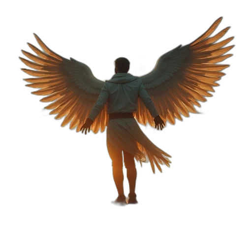 staff, 3d render, concept art, fantasy art, pixel art, flying, man, audiobook transparent PNG cut-out