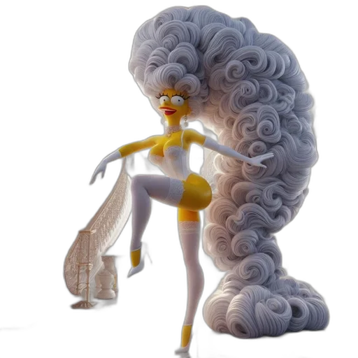 hair, dress, hat, crown, concept art, 3d render, fantasy art, cartoon transparent PNG cut-out