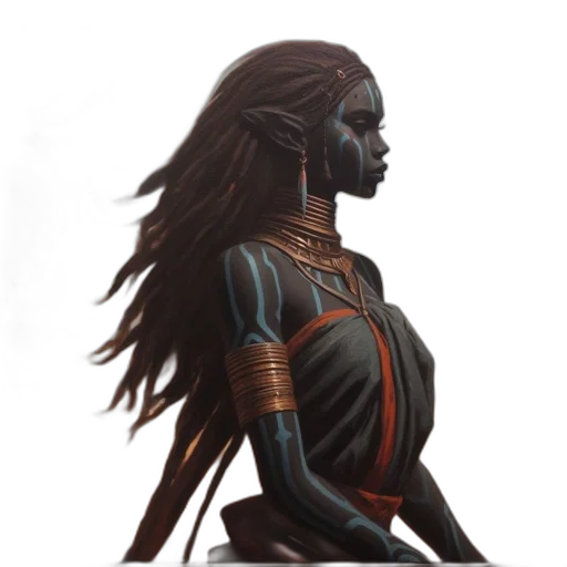 staff, face, robot, concept art, fantasy art, comic book art, photorealistic, dark transparent PNG cut-out