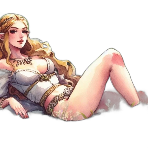 dress, crown, sword, fantasy art, concept art, pixel art, watercolor, golden transparent PNG cut-out