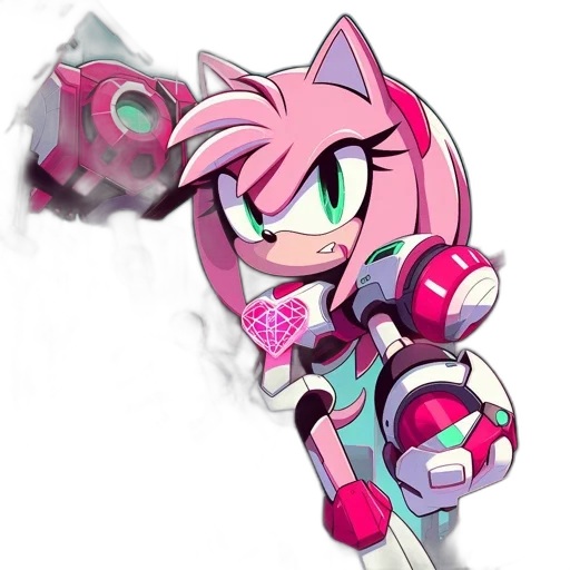 weapon, staff, robot, concept art, vaporwave, cyberpunk, pixel art, anthropomorphic transparent PNG cut-out