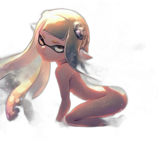 creature, animal, hair, dress, concept art, watercolor, pixel art, 3d render transparent PNG cut-out