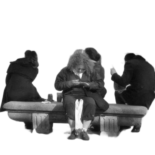 jacket, furniture, staff, hat, concept art, snow, four, people transparent PNG cut-out