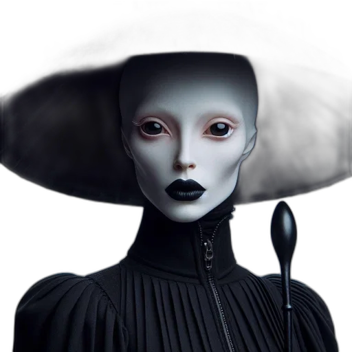 mask, hat, face, robot, concept art, fantasy art, photorealistic, 3d render transparent PNG cut-out