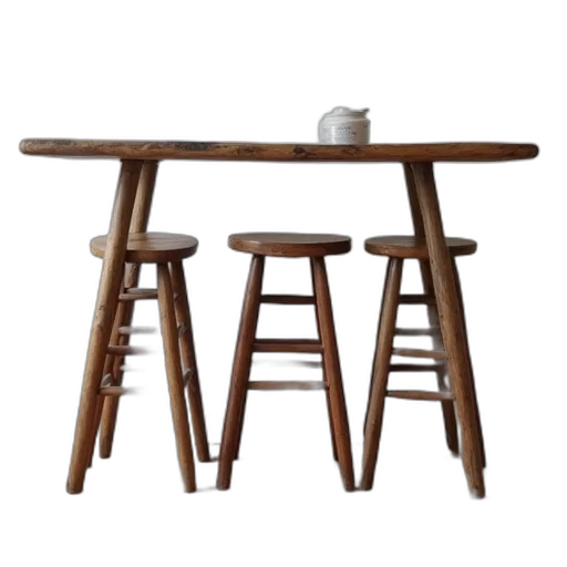 furniture, 3d render, earth tones, three transparent PNG cut-out