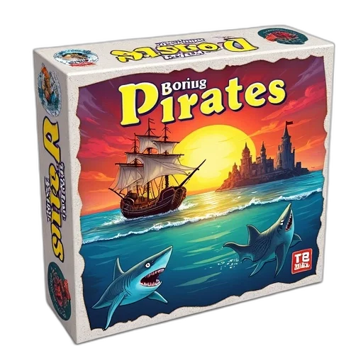 concept art, underwater, box, board, game, mission, pirates, colorful transparent PNG cut-out